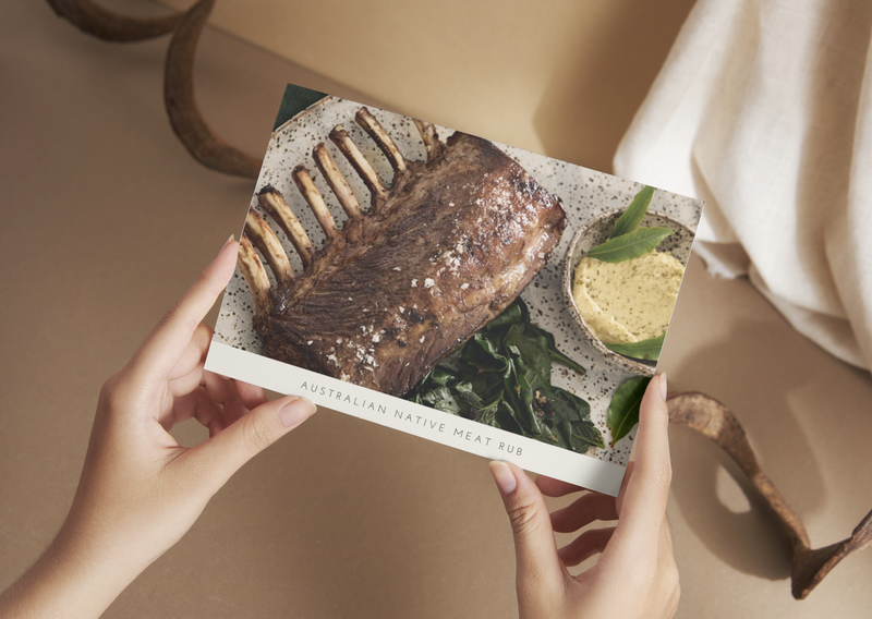 A6 Recipe Card for Aussie Native Meat Rub | Warndu Australian Native Food